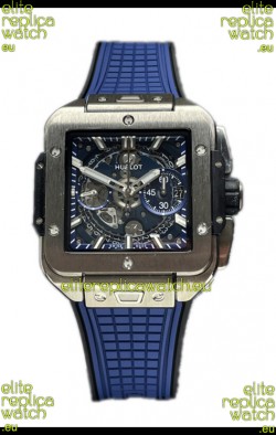 Hublot Square Bang Unico Titanium Blue Chronograph Watch 1:1 Mirror Replica