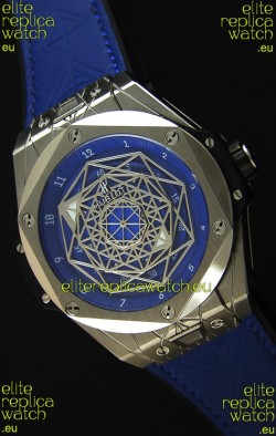 Hublot Big Bang Sang Bleu 45MM Stainless Steel Blue Dial Swiss Replica Watch 