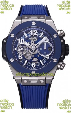 Hublot Big Bang Unico Blue Stainless Steel Casing 1:1 Mirror Edition Swiss Replica Watch