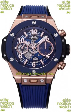 Hublot Big Bang Unico Blue Rose Gold Casing 1:1 Mirror Edition Swiss Replica Watch
