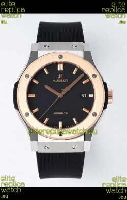 Hublot Classic Fusion Two Tone Black Dial 42MM Swiss Replica Watch 1:1 Mirror Quality