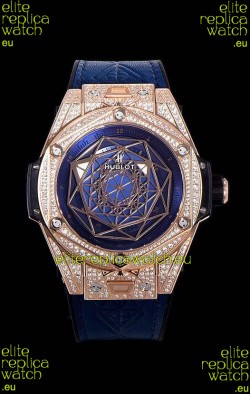 Hublot Big Bang One Click Sang Bleu 1:1 Mirror Replica in Rose Gold Casing 45MM - Blue Dial