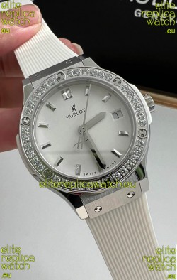 Hublot Classic Fusion Stainless Steel 33MM White Dial Swiss Quartz Movement Watch 1:1 Mirror Quality