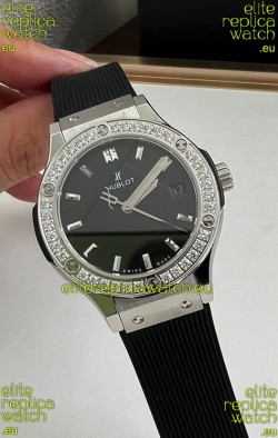 Hublot Classic Fusion Stainless Steel 33MM Black Dial Swiss Quartz Movement Watch 1:1 Mirror Quality