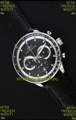 IWC Schaffhausen Japanese Replica Watch Quartz Movement in Black Dial 