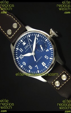 IWC Big Pilot IW500901 - Functional Power Reserve Brown Strap Blue Dial 1:1 Mirror Watch