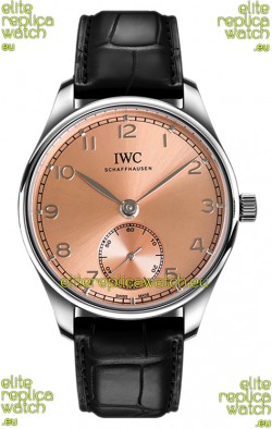 IWC Portugieser Automatic 40 IW358313 Pink Dial in Stainless Steel 1:1 Mirror Replica Watch 