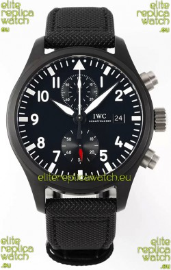 IWC Pilot's Chronograph Top Gun Ceramic IW389001 1:1 Mirror Replica in Black Dial