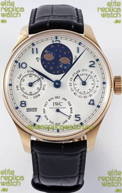 IWC Portuguese Perpetual Calendar Rose Gold Swiss Replica Watch REF. IW503302