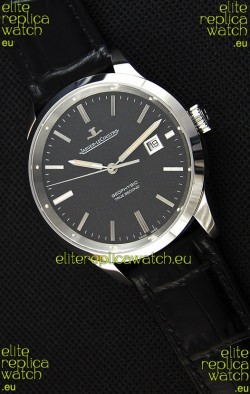 Jaeger LeCoultre Geophysic True Second Steel Case Watch Black Dial 