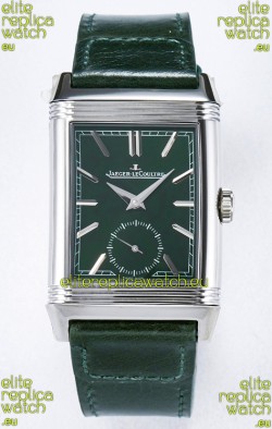 Jaeger-LeCoultre Reverso Super Clone DuoFace Green/White Steel Replica Watch 