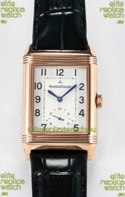 Jaeger-LeCoultre Reverso Super Clone DuoFace Black/White Rose Gold Replica Watch 
