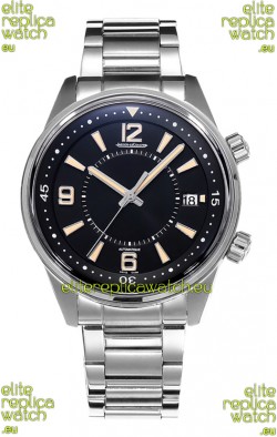 Jaeger LeCoultre Polaris Date Black Dial Steel Strap 1:1 Mirror Replica Watch 42MM