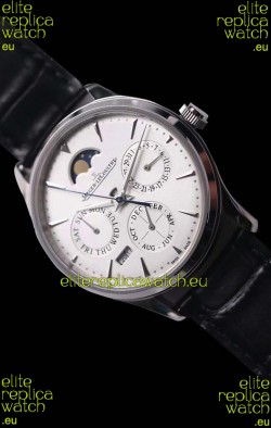 Jaeger LeCoultre Master Ultra Thin Perpetual Swiss Replica Watch in White Dial 