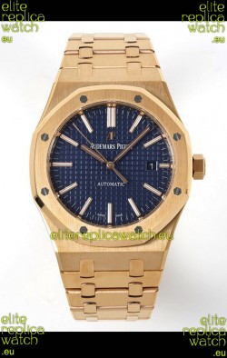 Audemars Piguet Royal Oak 15400 41MM Blue Dial 904L Rose Gold CALIBRE 3120 Movement 1:1 Mirror Replica