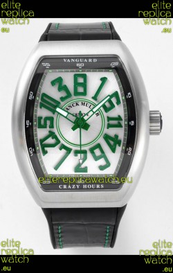 Franck Muller Vanguard Crazy Hours in Stainless Steel - White Dial Swiss Replica Watch 