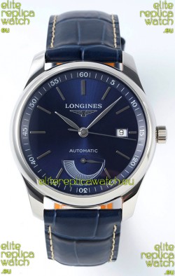 Longines Master Collection Automatic Power Reserve Blue Dial Swiss Replica Watch Leather Strap