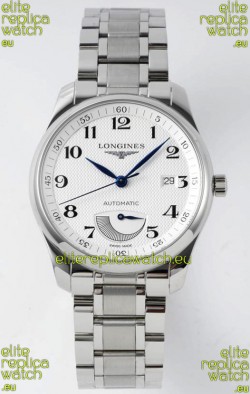 Longines Master Collection Automatic Power Reserve White Dial Swiss Replica Watch Steel Strap
