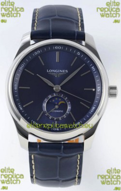 Longines Master Collection Automatic Moonphase Blue Dial Swiss Replica Watch Leather Strap