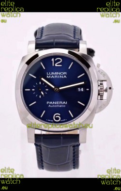 Panerai Luminor PAM01393 Automatic Blue Dial 42MM 1:1 Mirror Quality - 904L Steel in Leather Strap