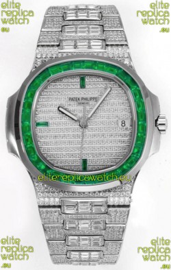 Patek Philippe Nautilus 5711/A Swiss Replica Watch 1:1 Mirror Replica in 904L Steel Diamonds Casing