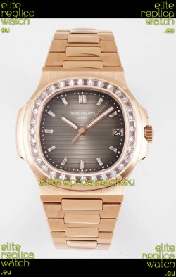 Patek Philippe Nautilus 5711/R Grey Dial 1:1 Mirror Swiss Replica Watch in Rose Gold 904L Steel 