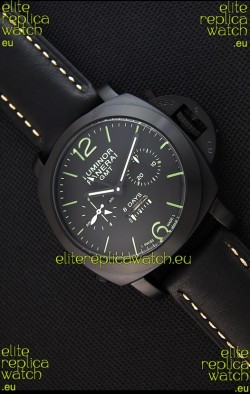 Panerai Luminor GMT 8 Days Power Reserve Japanese Replica PVD Case Watch