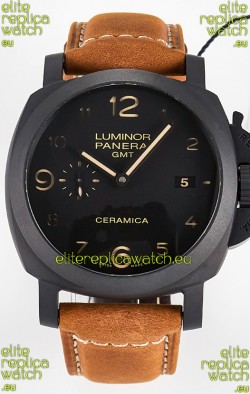 Panerai Super Clone Luminor Marina 42MM PAM441 GMT Ceramica Case Swiss Replica Watch