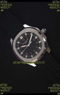 Patek Philippe Aquanaut Swiss Replica Watch with Swiss Diamonds Bezel 