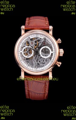 Patek Philippe Complications Skeleton Chronograph Watch in Rose Gold 
