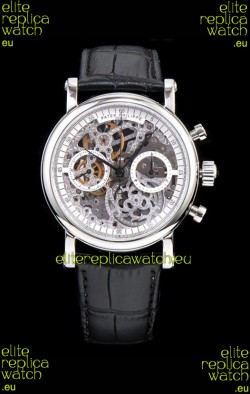 Patek Philippe Complications Skeleton Chronograph Watch in 904L Steel Case