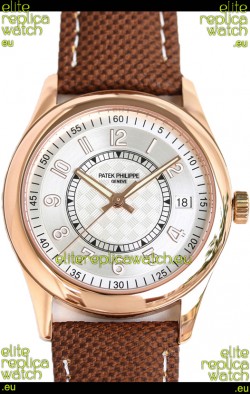 Patek Philippe Calatrava 6007R Steel Dial Rose Gold 1:1 Mirror Replica Watch
