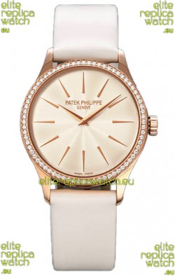 Patek Philippe Calatrava 4997 Ladies Rose Gold Yellow Dial with Swiss Automatic Movement Watch