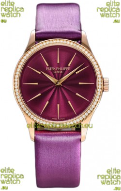 Patek Philippe Calatrava 4997 Ladies Rose Gold Pink Dial with Swiss Automatic Movement Watch