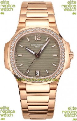 Patek Philippe Nautilus 7118R 35MM 1:1 Rose Gold Grey Dial 1:1 Mirror Replica Watch