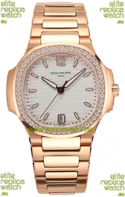 Patek Philippe Nautilus 7118R 35MM 1:1 Rose Gold White Dial 1:1 Mirror Replica Watch