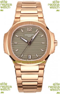 Patek Philippe Nautilus 7118R 35MM 1:1 Rose Gold Grey Dial 1:1 Mirror Replica Watch