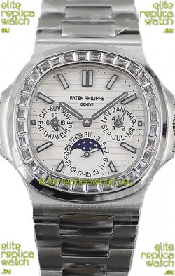 Patek Philippe Nautilus 5740 Perpetual Calendar Stainless Steel White Dial Swiss Replica Watch 