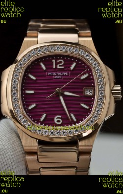 Patek Philippe Nautilus 7010/1R-013 Rose Gold Casing 32MM Swiss Quartz 1:1 Mirror Replica