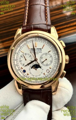 Patek Philippe Grand Complications 5270 Swiss Replica Watch in Rose Gold Casing White Dial