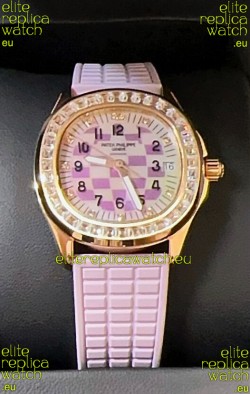 Patek Philippe Super Clone Aquanaut LUCE 5072R Rose Gold Automatic in Pink Dial 35MM