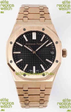 Audemars Piguet Royal Oak 15510 50th Anniversary 41MM Black Dial Rose Gold 41MM 1:1 Mirror Replica