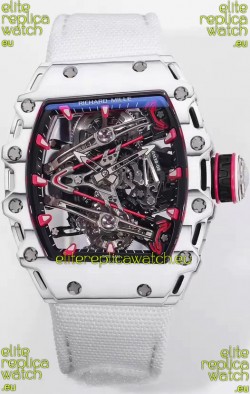 Richard Mille RM38-02 Carbon Casing Bubba Watson White Nylon Tourbillon Movement 1:1 Mirror Replica