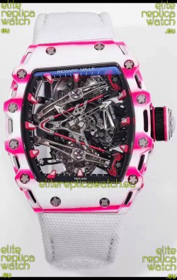 Richard Mille RM38-02 White/Pink Carbon Bubba Watson White Nylon Tourbillon Movement 1:1 Mirror Replica