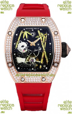 Richard Mille RM26-01 Tourbillon Panda Rose Gold Casing Swiss Movement Watch 