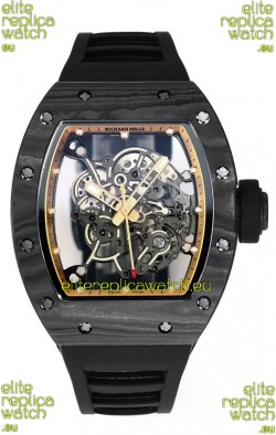 Richard Mille RM055 Black Carbon Casing Black Rubber 1:1 Superclone Genuine Tourbillon Watch 