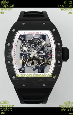 Richard Mille RM055 Black Carbon Casing Black Rubber 1:1 Superclone Genuine Tourbillon Watch 