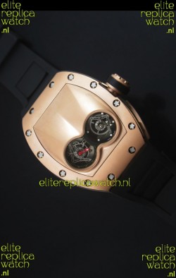 Richard Mille RM053 Tourbillon Pablo Mac Donough Pink Gold Case Black Strap Swiss Watch