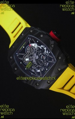 Richard Mille RM035-2 Rafael Nadal Forged Carbon Case with Yellow Rubber Strap