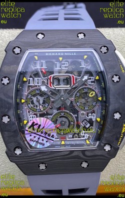 Richard Mille RM011 Felipe Massa 1:1 Mirror Black Forged Carbon Case Grey Strap